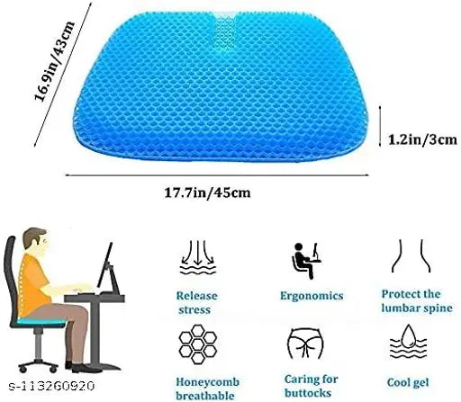 Gel Orthopedic Seat Cushion for Office Chair, Wheelchair, or Home Rubber Cushion for Back Pain
